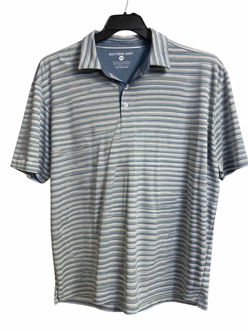 The Southern Shirt Company Men's Blue & White Striped Polo